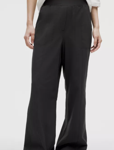 彈性平織布料高腰寬管褲 亞洲剪裁 $650（原價$1280）