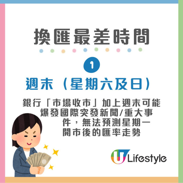換匯時機攻略︱專家揭3大黃金時段換錢最划算 週末/半夜換錢匯率最差？