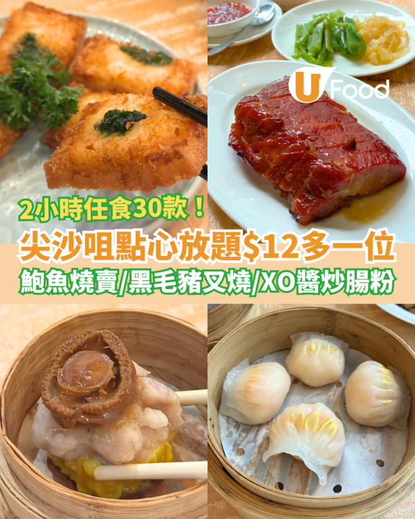 尖沙咀點心放題加$12多一位！龍逸軒2小時任食鮑魚燒賣/黑毛豬叉燒/XO炒腸粉 (附Menu一覽)