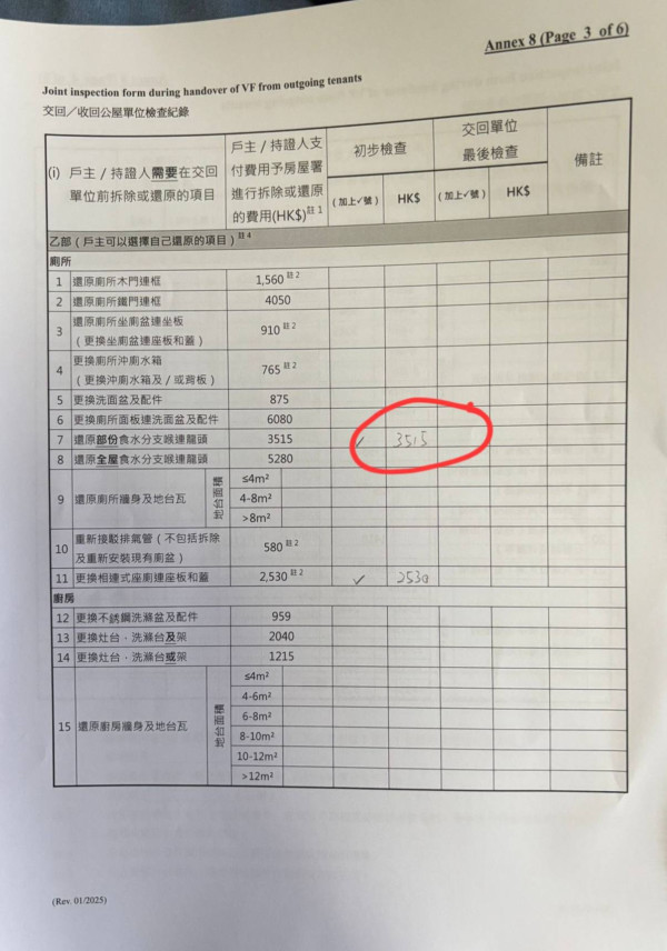 還原公屋|房署主任要求還原廁所一配件!稱未換要賠$3513!網民:呢個咁值錢咩