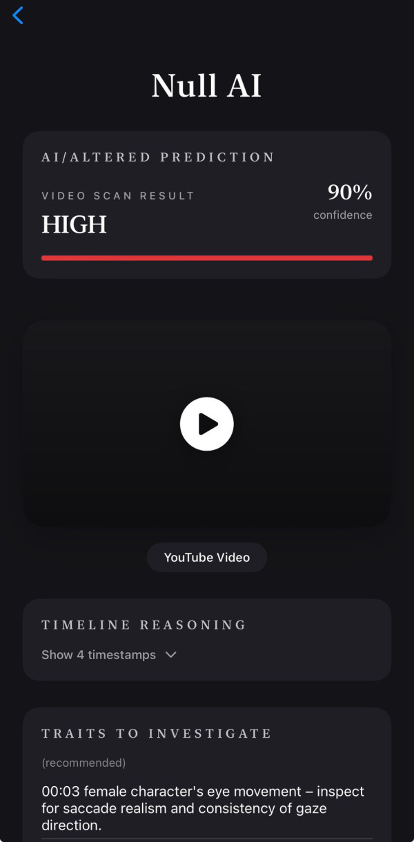 原價$288一年現變免費？ iPhone 必搶「Null AI」終身版限時免費！ 1 秒識破 Deepfake AI 影片、圖片