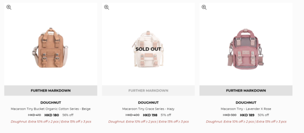 Doughnut開倉低至35折！一連5日 馬卡龍色背囊/斜揹袋/腰包/單肩包$200起！