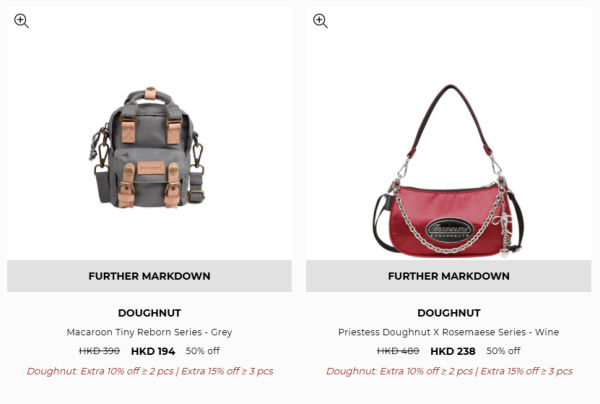 Doughnut開倉低至35折！一連5日 馬卡龍色背囊/斜揹袋/腰包/單肩包$200起！