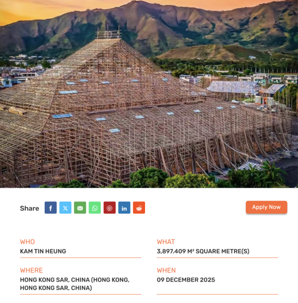 錦田鄉酬恩建醮2025｜5層高竹棚獲健力士認證！日期/地點/交通一覽  2.5萬支竹人手搭建