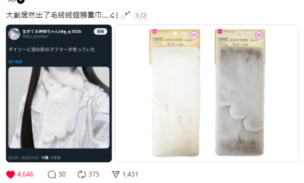 行3間先買到！$12店隱藏版「天使翼頸巾」舒服過羊毛？摸上手嚇親人