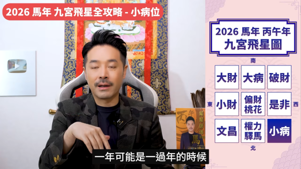 陳定幫馬年運程|2026九宮飛星風水佈局全攻略!呢個位切勿動土 避開最凶陷阱 教一招化解保平安!