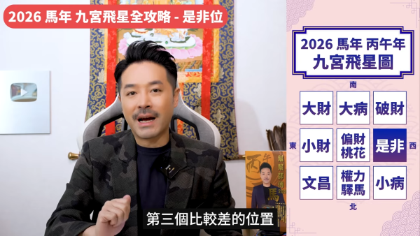 陳定幫馬年運程|2026九宮飛星風水佈局全攻略!呢個位切勿動土 避開最凶陷阱 教一招化解保平安!