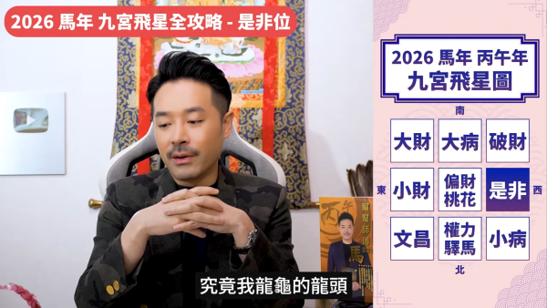 陳定幫馬年運程|2026九宮飛星風水佈局全攻略!呢個位切勿動土 避開最凶陷阱 教一招化解保平安!