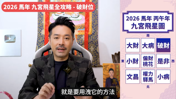 陳定幫馬年運程|2026九宮飛星風水佈局全攻略!呢個位切勿動土 避開最凶陷阱 教一招化解保平安!