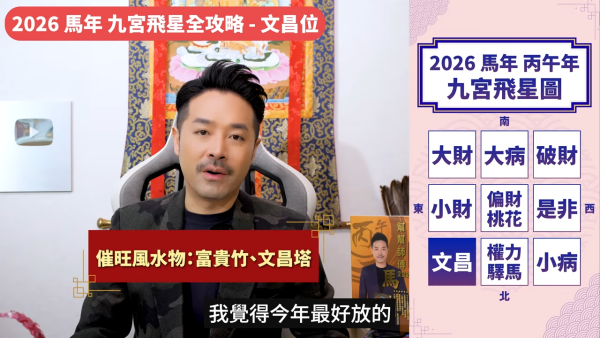 陳定幫馬年運程|2026九宮飛星風水佈局全攻略!呢個位切勿動土 避開最凶陷阱 教一招化解保平安!