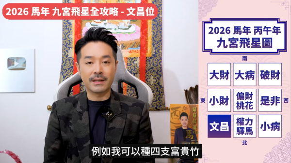陳定幫馬年運程|2026九宮飛星風水佈局全攻略!呢個位切勿動土 避開最凶陷阱 教一招化解保平安!