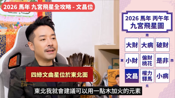 陳定幫馬年運程|2026九宮飛星風水佈局全攻略!呢個位切勿動土 避開最凶陷阱 教一招化解保平安!