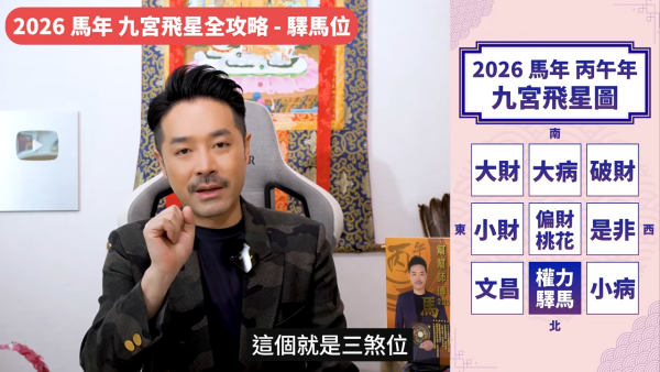 陳定幫馬年運程|2026九宮飛星風水佈局全攻略!呢個位切勿動土 避開最凶陷阱 教一招化解保平安!