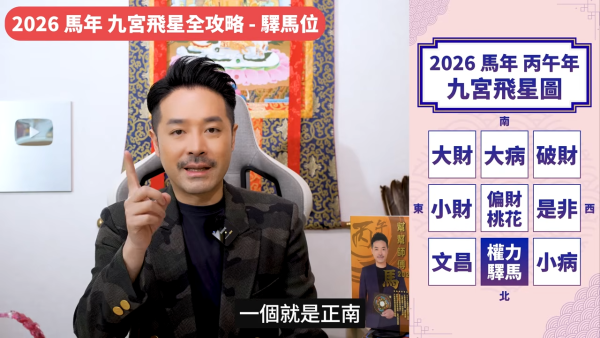 陳定幫馬年運程|2026九宮飛星風水佈局全攻略!呢個位切勿動土 避開最凶陷阱 教一招化解保平安!