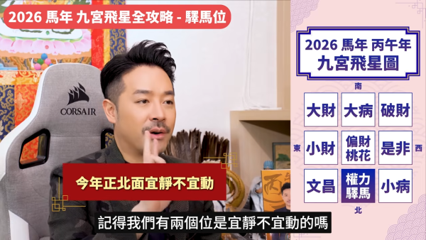 陳定幫馬年運程|2026九宮飛星風水佈局全攻略!呢個位切勿動土 避開最凶陷阱 教一招化解保平安!