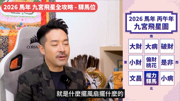 陳定幫馬年運程|2026九宮飛星風水佈局全攻略!呢個位切勿動土 避開最凶陷阱 教一招化解保平安!