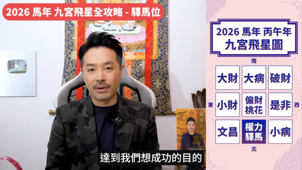 陳定幫馬年運程|2026九宮飛星風水佈局全攻略!呢個位切勿動土 避開最凶陷阱 教一招化解保平安!