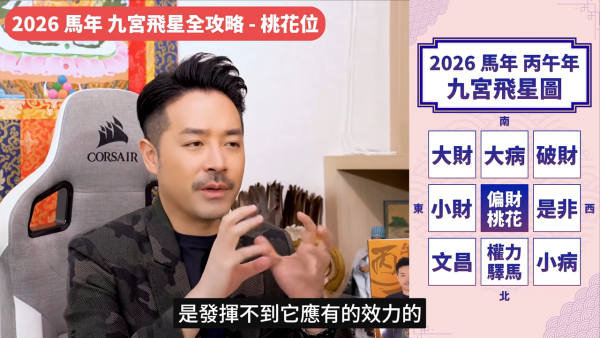 陳定幫馬年運程|2026九宮飛星風水佈局全攻略!呢個位切勿動土 避開最凶陷阱 教一招化解保平安!