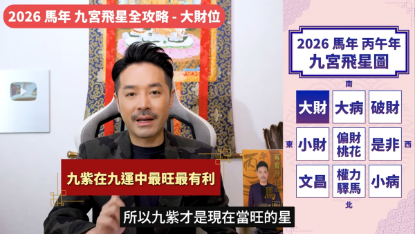 陳定幫馬年運程|2026九宮飛星風水佈局全攻略!呢個位切勿動土 避開最凶陷阱 教一招化解保平安!