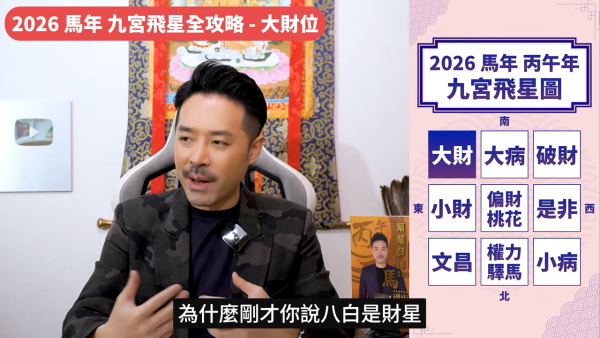 陳定幫馬年運程|2026九宮飛星風水佈局全攻略!呢個位切勿動土 避開最凶陷阱 教一招化解保平安!