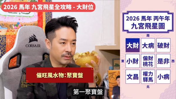 陳定幫馬年運程|2026九宮飛星風水佈局全攻略!呢個位切勿動土 避開最凶陷阱 教一招化解保平安!