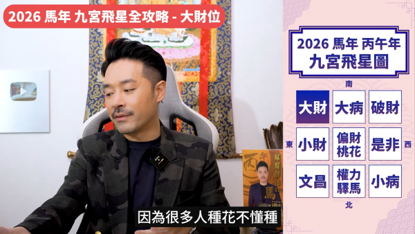 陳定幫馬年運程|2026九宮飛星風水佈局全攻略!呢個位切勿動土 避開最凶陷阱 教一招化解保平安!