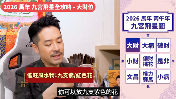 陳定幫馬年運程|2026九宮飛星風水佈局全攻略!呢個位切勿動土 避開最凶陷阱 教一招化解保平安!