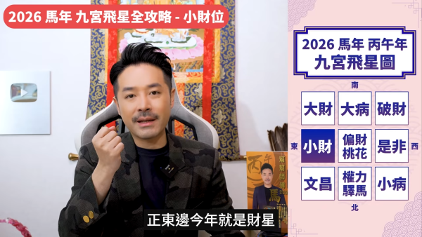 陳定幫馬年運程|2026九宮飛星風水佈局全攻略!呢個位切勿動土 避開最凶陷阱 教一招化解保平安!