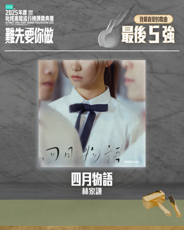 叱咤投票2025｜叱咤樂壇我最喜愛歌曲最後5強公佈！林家謙MC張天賦入圍！附連結/投票詳情