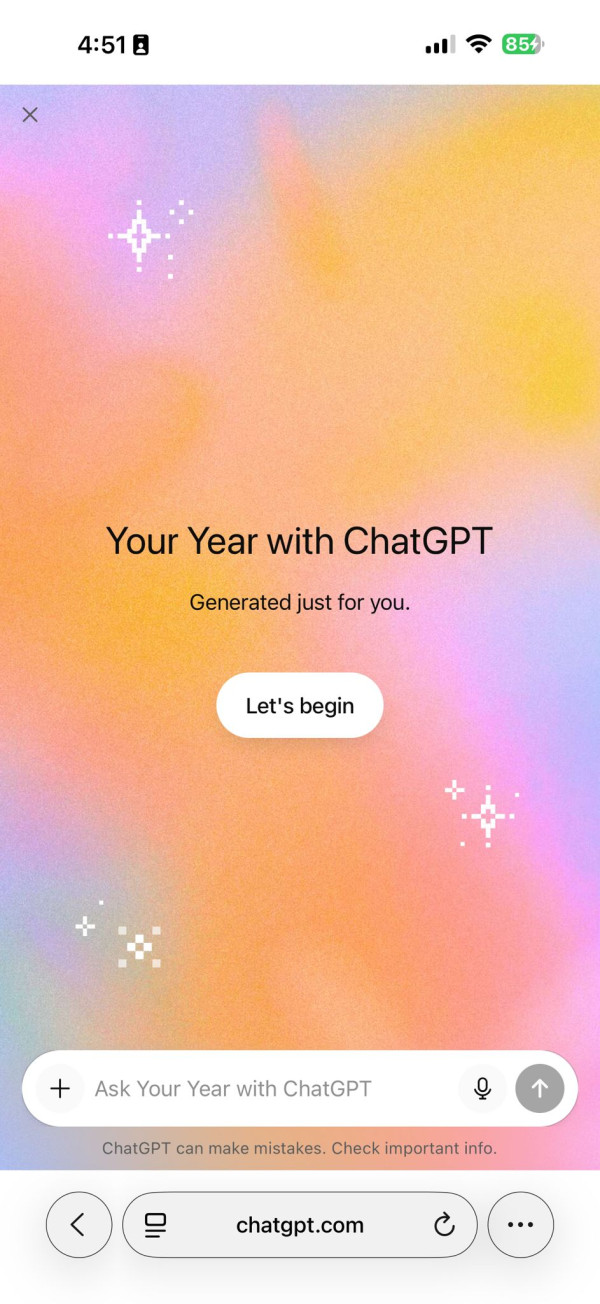 搶先免費體驗 ChatGPT 「2025 年度回顧」 即睇你嘅年度關鍵字