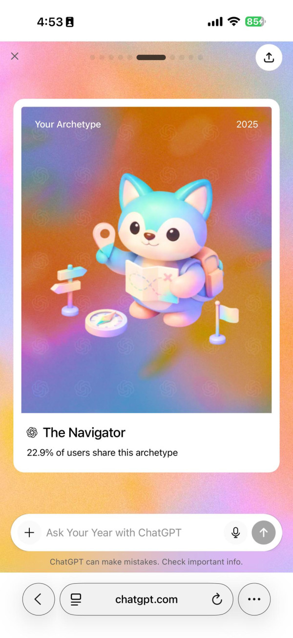 搶先免費體驗 ChatGPT 「2025 年度回顧」 即睇你嘅年度關鍵字