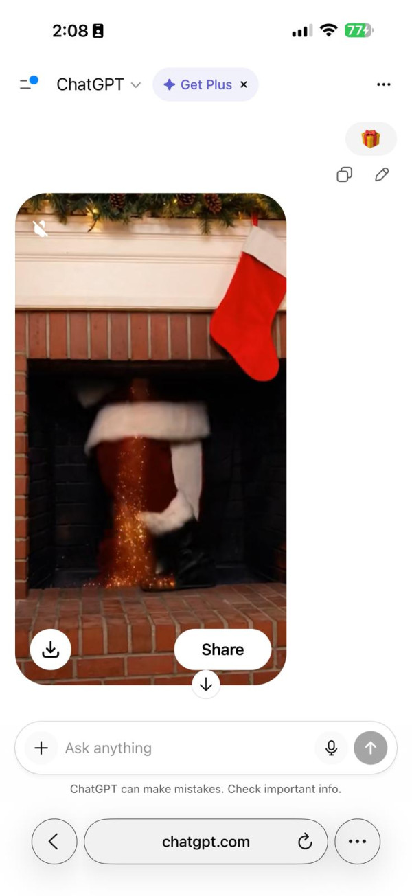  IG 洗版靠佢！ ChatGPT 聖誕限定「隱藏彩蛋」實測零門檻變身專屬影片【一張自拍+Emoji 就搞掂】