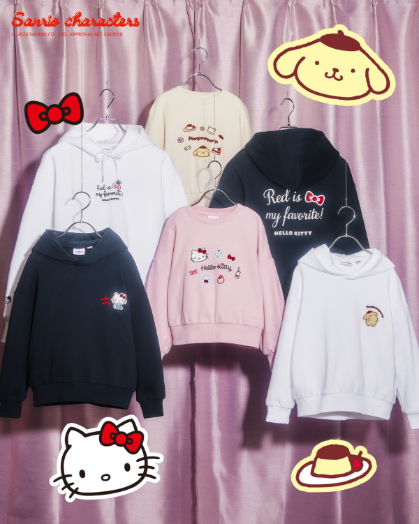 GU x Sanrio聯乘系列全線登場！必搶Hello Kitty復古風衛衣/布甸狗睡衣$149起