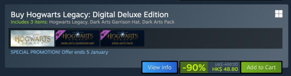 遊戲優惠 Encore 《霍格華茲的傳承》Steam 史低 1 折 $46 入手年度神作