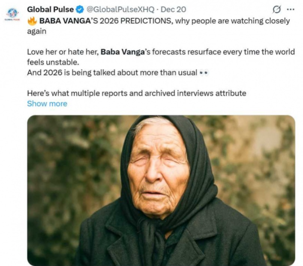 盲眼龍婆2026四大驚人預言！全球將面臨毀滅性天災？第三次世界大戰恐爆發？ 