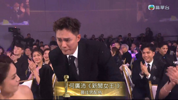 萬千星輝2025|何廣沛入行14年首奪最佳男配角 喜極而泣台上甜蜜多謝另一半
