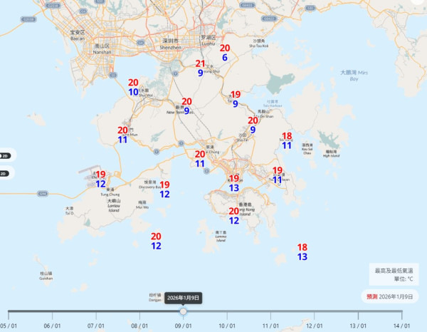 寒冷天氣｜新界連凍3日低見6度！氣溫比市區低一半 天文台：溫差極大