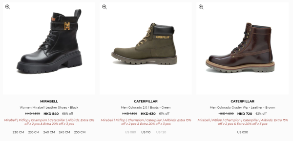 名牌運動鞋/短靴開倉低至3折!最後2日!$180起入手Champion / MIRABELL / FitFlop / Caterpillar
