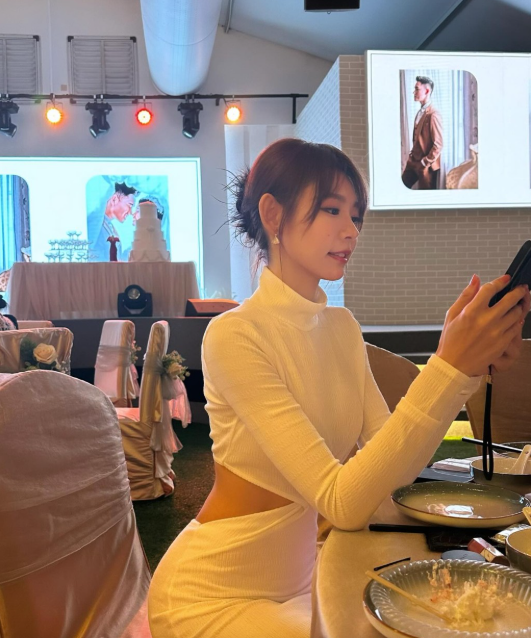 林明禎去細佬婚禮著成咁「嚴重犯規」戰鬥格晒導彈胸！賓客視角震撼網民︰唔知望邊好