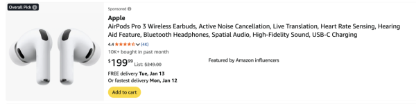 2026新年精選禮物｜AirPods Pro 3 達歷史新低價 Apple 最勁入耳式耳機 HK$ 1,550 有交易