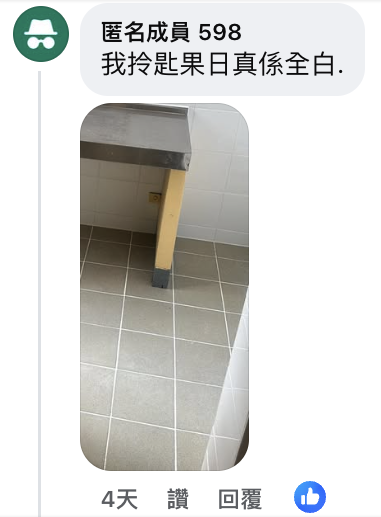 網友分享經歷:有人全白 有人翻新馬虎(截圖:Facebook@香港公營房屋討論區)