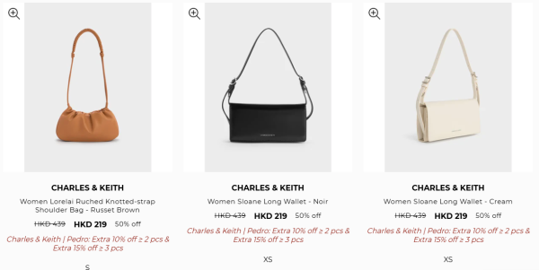 Charles&Keith開倉低至3折！手袋/銀包/鞋履最平$134！雲朵包/流浪包/Tote Bag $269起