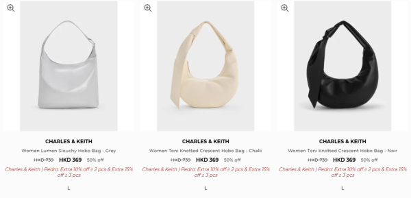 Charles&Keith開倉低至3折！手袋/銀包/鞋履最平$134！雲朵包/流浪包/Tote Bag $269起