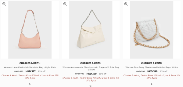 Charles&Keith開倉低至3折！手袋/銀包/鞋履最平$134！雲朵包/流浪包/Tote Bag $269起