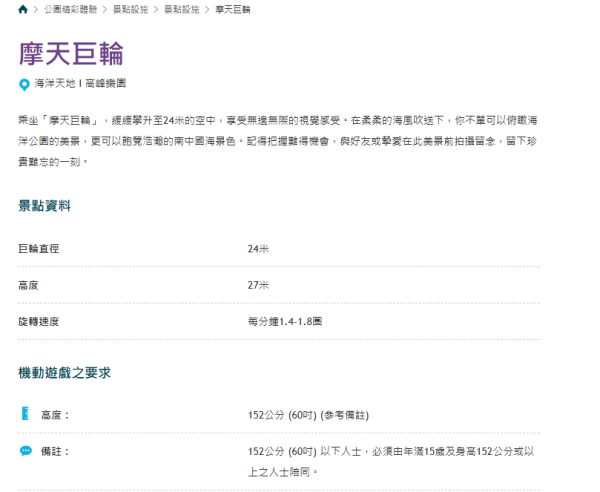 海洋公園摩天輪驚現「隱藏門檻」！15X cm成年人都無得坐？單獨玩有額外規矩