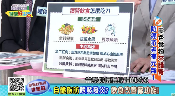 醫生推薦「護腎抗發炎」食物。圖片來源：節目截圖