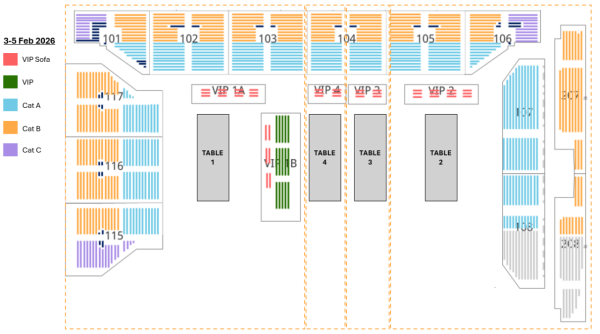 世界桌球大獎賽2026座位表(圖片來源︰啟德體育園)