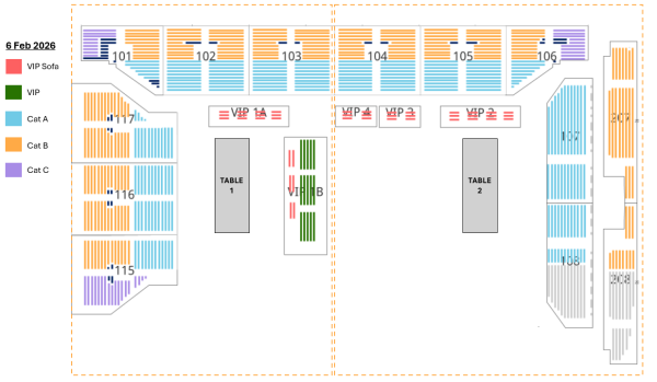 世界桌球大獎賽2026座位表(圖片來源︰啟德體育園)