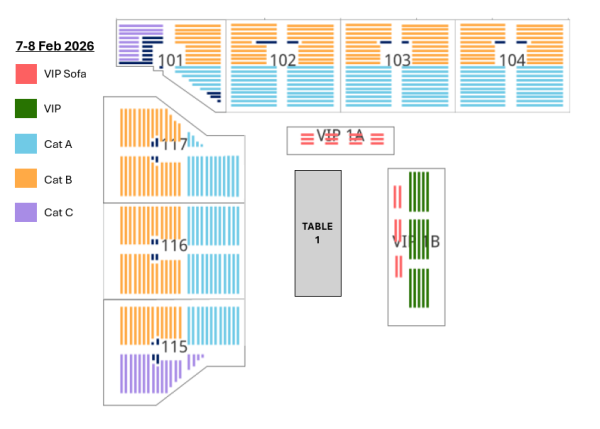 世界桌球大獎賽2026座位表(圖片來源︰啟德體育園)