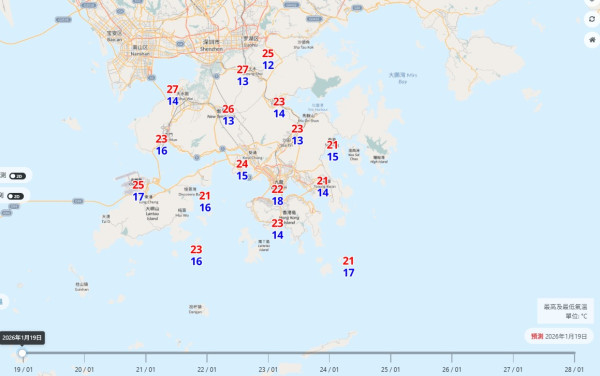 新界恐低見4度！天文台預測周二晚氣溫顯著下降　強烈季候風襲港連凍3日市區最低11度